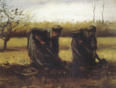 Vincent Van Gogh Two Peasant Women Digging Potatos (nn04) Germany oil painting art